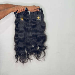 Cheveux alignés sur les cuticules du temple indien vendeurs de cheveux humains brésiliens cheveux indiens ondulés bruts de temple non transformés en gros - Product Image 1