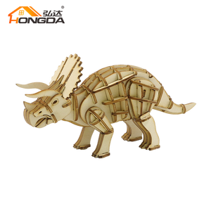 Hongda <span class=keywords><strong>AM003</strong></span> BSCI certificat dinosaure série 3d en bois animal puzzle 2023 bricolage 3d jeu de puzzle en bois - Product Image 3
