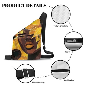 Sacs de designer de luxe de haute qualité personnalisé afro-américain femme noire tournesol étanche élégant hommes grande capacité sac à bandoulière sacs à bandoulière - Product Image 4