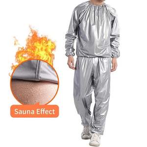 Combinaison de sport respirante pour la transpiration, pour hommes et femmes, en PVC, sauna, yoga, fitness, maison, col en V, cordon de serrage, été - Product Image 1