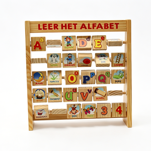 Jeu de lettres à retourner pour la reconnaissance des chiffres et des lettres, jouet éducatif et durable ANNA & BECK pour enfants, cadeau de lecture préscolaire - Product Image 4