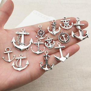DIY hand gefertigten Schmuck Material Retro alten Silber Schiff Anker kleinen Anhänger 1 Ohrringe Halskette Armband Hersteller - Product Image 5