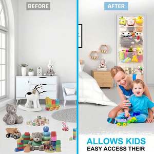 Organisateur pliable en tissu à suspendre sur la porte pour le rangement dans la garde-robe, sac de rangement pour animaux en peluche, jouets en peluche, articles pour bébés, organisateur de salle de bain - Product Image 5