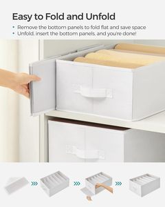 High Quality 6-Compartment Foldable Modern Fabric Wardrobe Organizers Durable Easy Clean Large Size Storage Boxes Handles <b>Set</b> 6 - Product Image 5