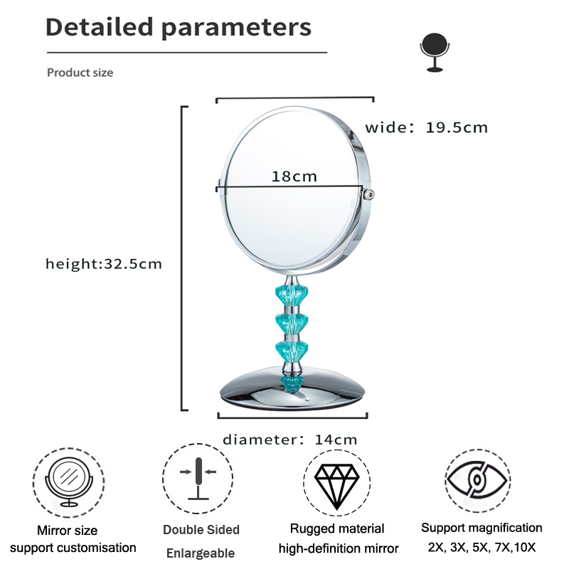 Clear Arylic With Metal Tabletop Makeup Mirror 360 Rotating Double-Sided Without Light Perfect for Dressing Room, Bathroom Use · image 4