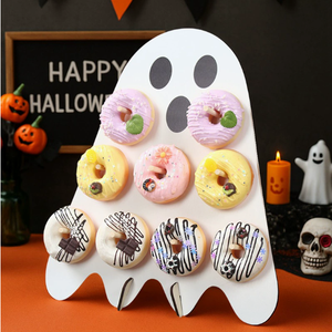 DAMAI Table Decor Halloween Dessert Display Shelf Cartoon Ghost Pumpkin Donut Wooden Shelf for Party Decorative Atmosphere - Product Image 2