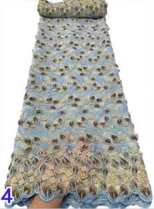 Tela de Encaje para Vestidos de Alta Gama, con Bordado de Tubo de Cuentas, Tridimensional, con Bordado de Lentejuelas Exquisito - Product Image 3