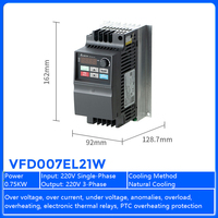 Livraison rapide, nouveau variateur de fréquence Delta VFD 0,75 KW 220 V monophasé, convertisseur de fréquence, onduleur à vendre