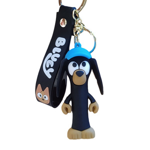 Porte-clés mignon en PVC, personnage de dessin animé Blueyed Family, pendentif de sac, porte-clés de voiture, vente en gros - Product Image 1