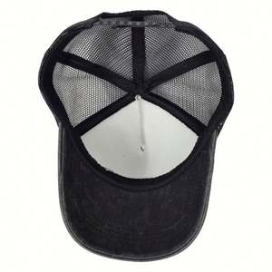 Casquette de sport rétro transfrontalière pour hommes et enfants, style baseball, en tissu classique, avec cinq empiècements en maille respirante, protection solaire et effet vieilli - Product Image 4