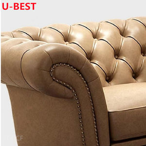 U-BEST Canapé 3 places en cuir rétro, canapé d'appartement, canapé, divan, canapé, meubles de salon de maison, meubles de salon - Product Image 5