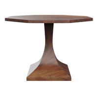 Meubles commerciaux personnalisés Table de salle à manger en bois massif chêne frêne Table de salle à manger hexagonale avec base en bois