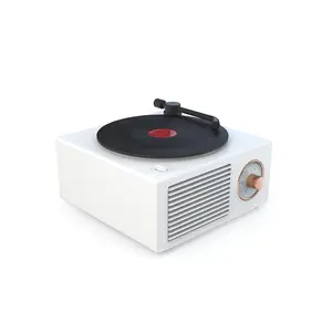 Reproductor de discos de vinilo retro portátil Altavoz inalámbrico 5W Sonido estéreo Música TF FM BT Altavoz Retro