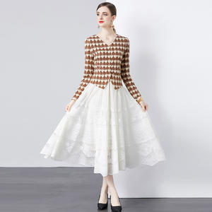 Abiti Bohémien in Chiffon al Ginocchio per Donna, Vita Naturale, Tessuto Intrecciato, Produzione OEM Personalizzata, Abbigliamento Elegante Vintage per Cerimonie - Product Image 1