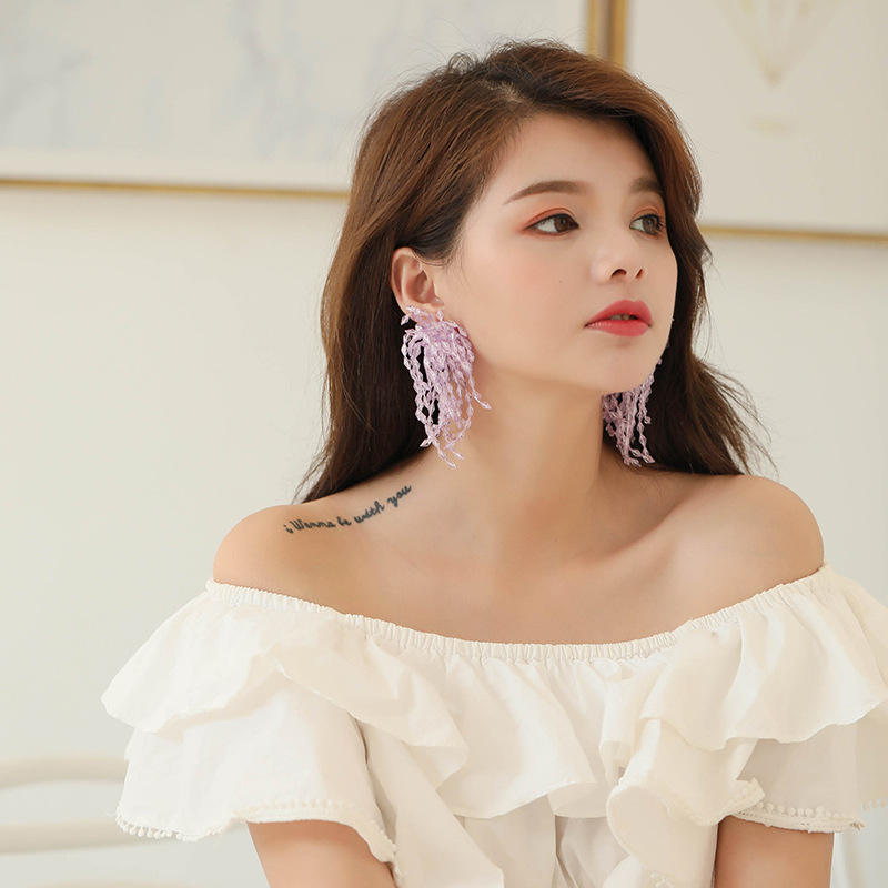 Korean Fashion Fancy Jewelry Tassel Earrings Girls Exquisite