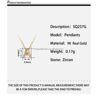 Mode personnalisé 9K véritable or Zircon lettre initiale collier personnalisé lettre nom collier 9k véritable or pour cadeau