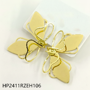 Orecchini a forma di animale alla moda da donna gioielli in zircone smeraldo con diamanti placcati oro - Product Image 1