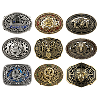 Boucle de ceinture en métal personnalisée avec logo, en alliage de zinc, tête de cheval antique, style cowboy, pour hommes, fabrication directe OEM ODM