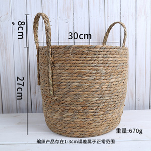Cheapest Factory Grass Straw Decoration Woven <b>Storage</b> <b>Basket</b> Faux Rattan Flower Pot - Product Image 5