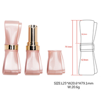 Tube de rouge à lèvres en plastique, vide, rose, en forme de nœud, joli, personnalisé, pour baume à lèvres, pièces