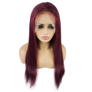 Peluca de Cabello Liso con Frente de Encaje Garantizado, Color 99j, Cabello Brasileño con Cutícula Completa, Cabello Virgen al por Mayor, Frente de Encaje a Buen Precio - Product Image 2