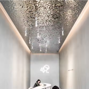 EX422 3D Water Wave Stainless Steel Ceiling Decorative Interior Projects Water Ripple <b>Sheet</b> for Hotel Lobby Design - Product Image 5