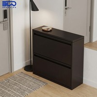 Meuble à chaussures autoportant en métal de style nordique avec 2 ou 3 tiroirs basculants, organisateur de chaussures pour entrée, couloir, salon