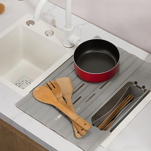 Roll up <b>Dish</b> Drying Rack Silicone Wrapped Over the Sink Foldable <b>Dish</b> Drainer Anti-Slip <b>Dish</b> Racks for Kitchen Counter - Product Image 3