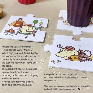 Sous-verre en PVC imprimé personnalisé avec motif de dessin animé, absorbant, pour table basse ou bureau - Product Image 4