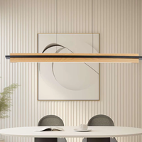 Suspension LED moderne en bois massif de noyer nordique nouveau lustre d'intérieur chinois pour étude de table à thé de restaurant longue utilisation