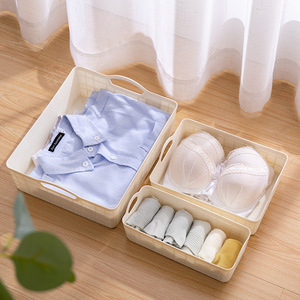 Storage Basket Rectangle With Handles PP Material For Bathroom Kitchen <b>Desk</b> Organization - Product Image 2