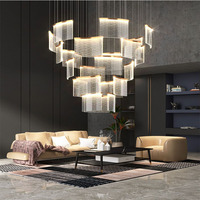 Personnalisé Simple Moderne Acrylique Duplex Bâtiment Lustre Nordique Creative Escalier Villa Lumière De Luxe Salon Suspendu Grand