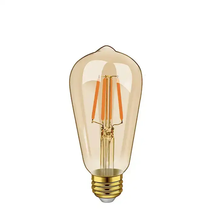 Ampoules à filament LED vintage Edison à intensité variable ST64 4W E27 ampoule LED en verre ambré ampoule LED décorative blanc chaud
