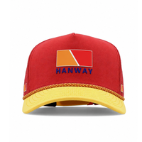 Casquettes de sport HANWAY personnalisées en PVC, 5 panneaux, respirantes, imperméables, de haute qualité, ajustables, avec trous découpés au laser, pour le golf