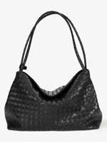 Tas Selempang Wanita Rajut Tangan Model Bucket, Kapasitas Besar, Desain Unik, Resleting, Modis, Serbaguna