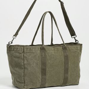 กระเป๋าถือสะพายไหล่แบบกันน้ำสีพื้นเรียบง่าย ทำเองได้ตามสั่ง สำหรับผู้หญิง  ขนาดใหญ่ จุของได้เยอะ  งานแฮนด์เมด สีเขียวมะกอก สำหรับฤดูร้อนและฤดูใบไม้ร่วง - Product Image 4