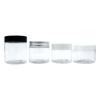Kustom kelas 1oz 4oz 8oz 16oz 200ml 500ml kosmetik krim bening PET plastik Jar dengan sekrup atas tutup