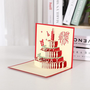 Sáng Tạo dễ thương phim hoạt hình thiệp chúc mừng thẻ bánh thiệp chúc mừng sinh nhật 3D - Product Image 4