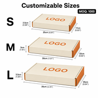 Boîte d'expédition de luxe personnalisée avec logo, couleur crème-orange, en carton ondulé plat écologique pour pâtisseries et pains