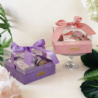 Boîte cadeau personnalisée avec logo d'entreprise pour Noël et Thanksgiving, boîte à bonbons transparente en acrylique, boîte à bonbons vide pour demoiselle d'honneur, boîte cadeau de mariage