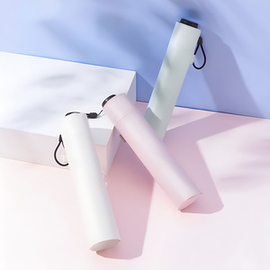 5 Bone Ultra Light Macaron Feather <b>Umbrella</b> Black Glue Sun Cover Three Folding Pencil Gift Advertising - Product Image 3