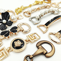 Hebilla de Metal para Sujetador con Logotipo Personalizado para Mujer, Diseño Cuadrado Dorado, Ecológica y Libre de Níquel, para Ropa Interior y Trajes de Baño