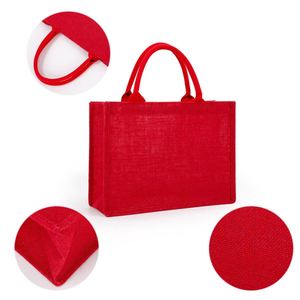 Customized Products Personalized Red Christmas <b>Gift</b> Tote <b>Bag</b> Wedding <b>Bridesmaid</b> Party Jute Tote <b>Bag</b> - Product Image 2