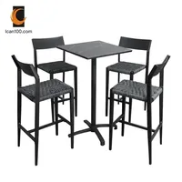 Table de barre haute pliante de Cocktail carré noir Table haute de barre de hauteur de barre d'événements de restaurant Table de barre pliable