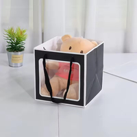 Sac cadeau en papier carré de luxe personnalisé avec poignée, sac d'emballage pour bouquet, pour les fleuristes