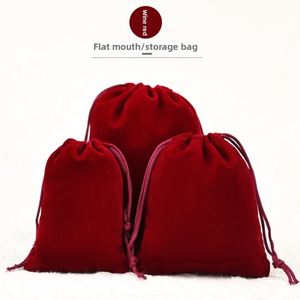 Sac à cordon en velours de luxe personnalisé avec logo, modèle 26, imprimé en sérigraphie, pour accessoires de téléphone portable, vente en gros - Product Image 4