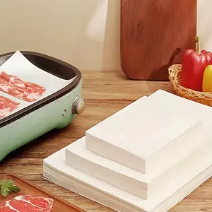 Tùy chỉnh in Trinh gỗ bột giấy không dính Baking Silicone tráng giấy da giấy Vòng tròn hoặc squarebbq partypaper