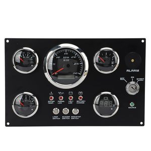 Instrumento de motor diésel multifunción con 5 calibres negros Conjunto de panel de calibre marino - Product Image 1