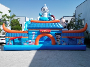 Castillo inflable 12*10m, fábrica al por mayor, casa de rebote comercial para niños con Nezha Inflables, combo de agua hinchable a la venta - Product Image 3