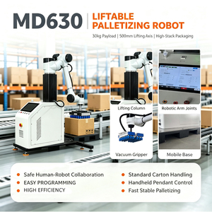 Robot de palettisation élévateur 30kg 50kg de charge utile, robot de palettisation 6 axes avec fonction de levage pour systèmes d'emballage de cartons - Product Image 1